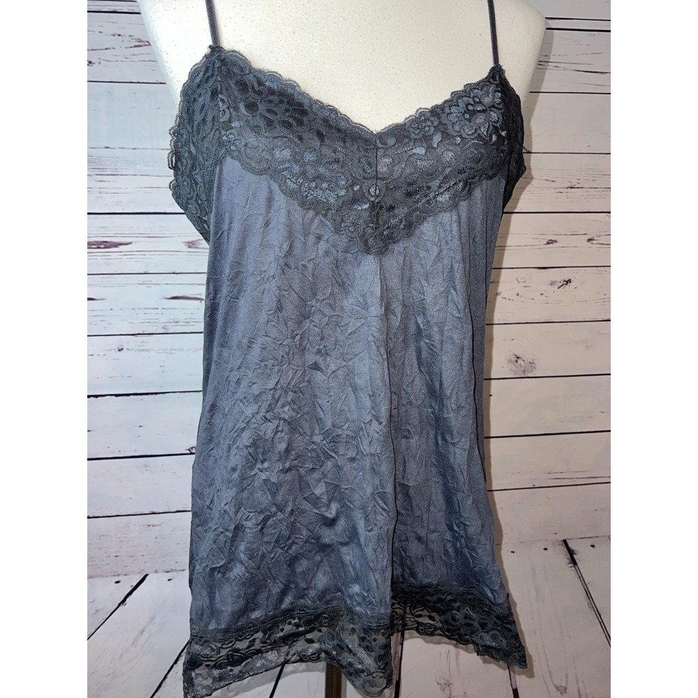 Y2K Babydoll Lace Trim Cami XL Extra‎ Large Elena Gilbert 90s Tank Top Boho Gray